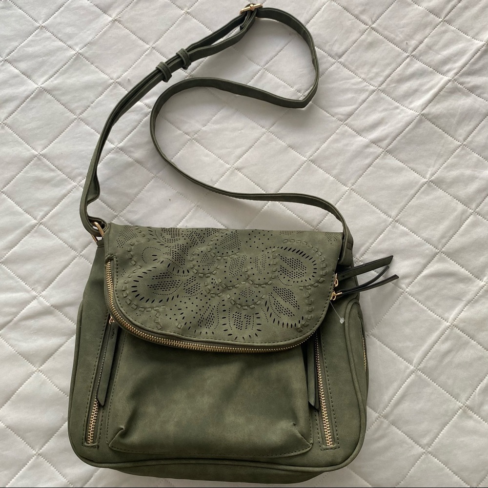 Green cross body bag